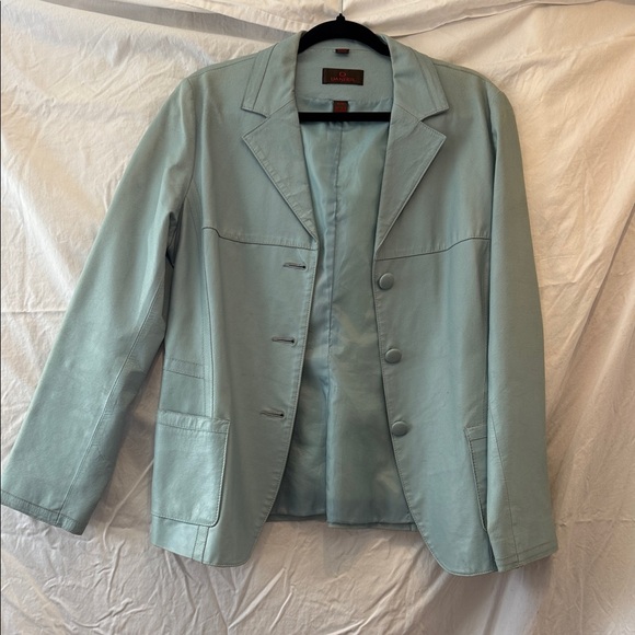 Danier Jackets & Blazers - Danier Light Blue Leather Jacket